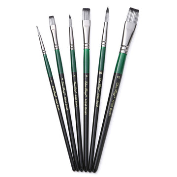 Art Wooden Oil Paintbrush Set Student Art Painting Watercolour Brushes 6pcs Nylon Hair Watercolour Brushes Set